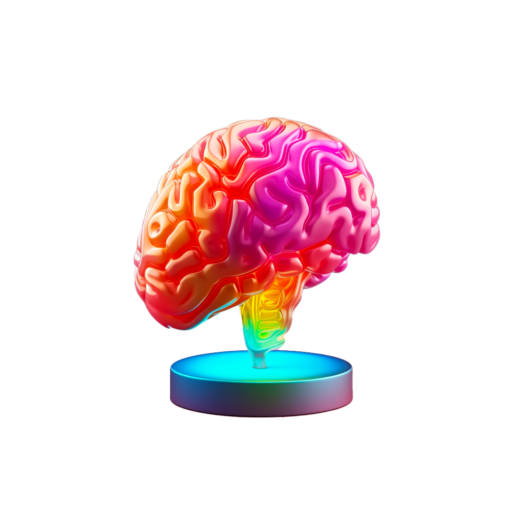 Illustration d'un cerveau en 3D pour représenter la notion de conseils