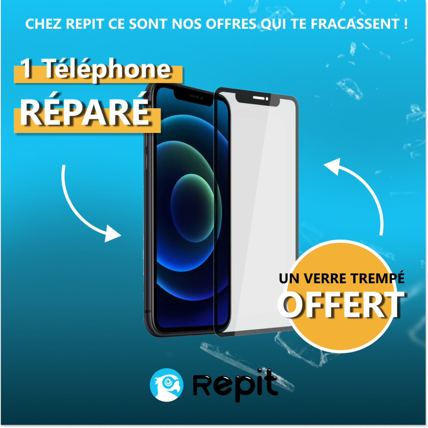 Deuxième déclinaison de post pour une entreprise de réparation de smartphones